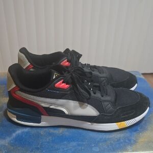 Puma Men's Black Sneakers with Multi-Color Accents